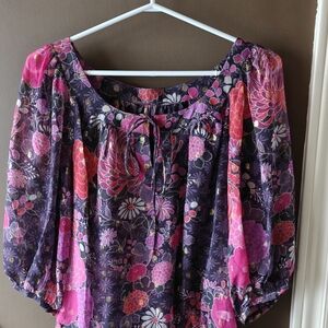 Monsoon Silk Floral Women's Top Size M